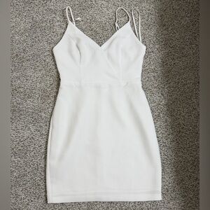 BCBG White Spaghetti Strap Dress